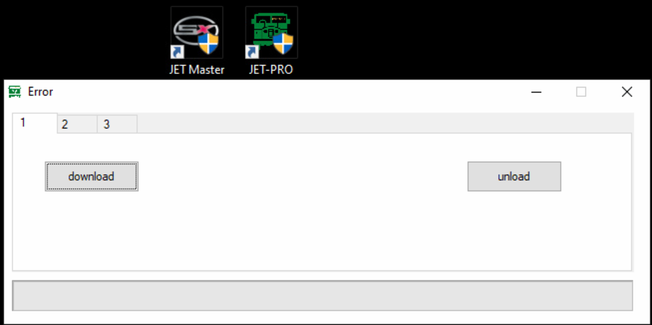JET-Pro and JET Master icons on desktop